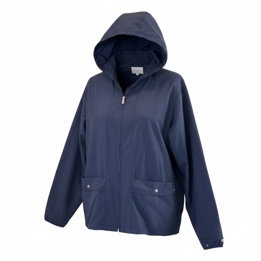 Tommy Bahama Women’s XL Navy Hooded Windbreaker Jacket Lightweight Rain Coat